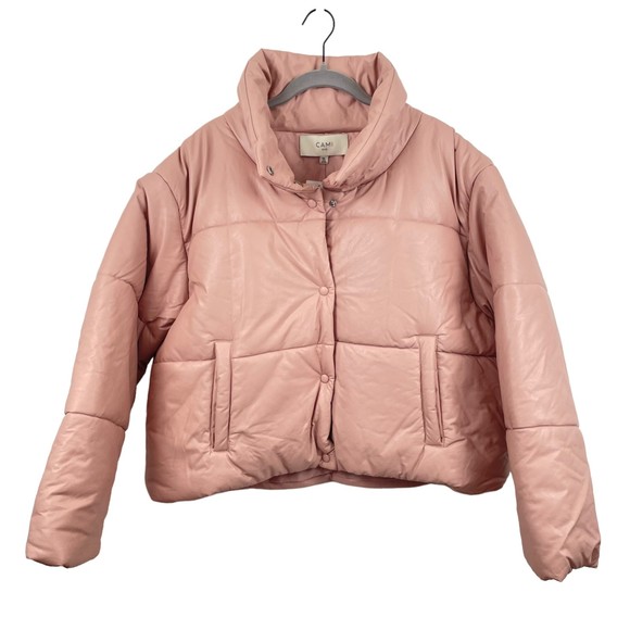Cami NYC Jackets & Blazers - 24.NWT Cami NYC Cecilia Vegan Leather Puffer  Pink XL Polyurethane Faux Leather